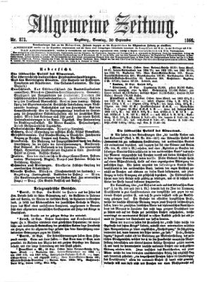 Allgemeine Zeitung Sonntag 30. September 1866