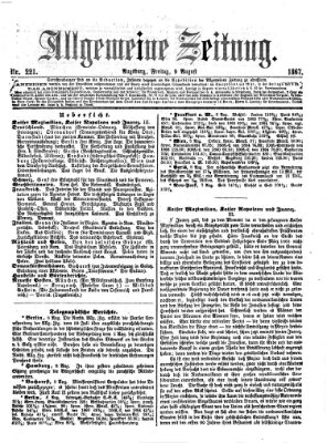 Allgemeine Zeitung Freitag 9. August 1867