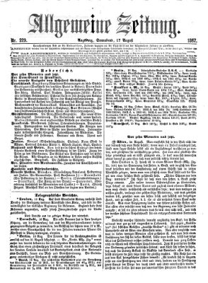 Allgemeine Zeitung Samstag 17. August 1867