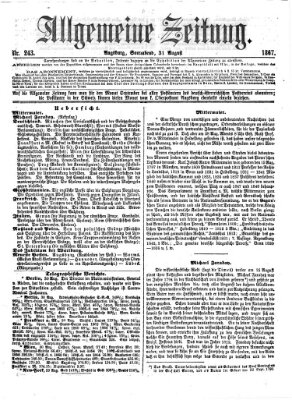 Allgemeine Zeitung Samstag 31. August 1867
