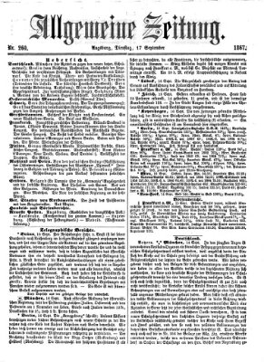 Allgemeine Zeitung Dienstag 17. September 1867