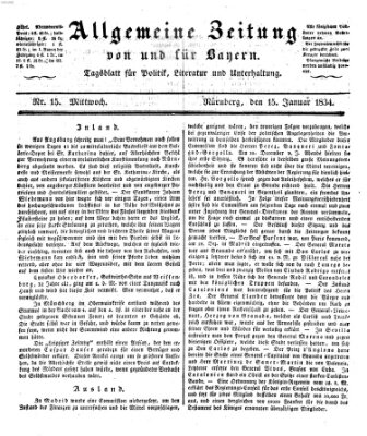 Allgemeine Zeitung von und für Bayern (Fränkischer Kurier) Mittwoch 15. Januar 1834