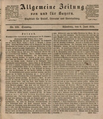 Allgemeine Zeitung von und für Bayern (Fränkischer Kurier) Sonntag 8. Juni 1834