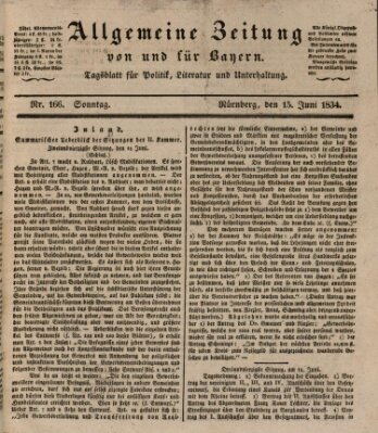 Allgemeine Zeitung von und für Bayern (Fränkischer Kurier) Sonntag 15. Juni 1834
