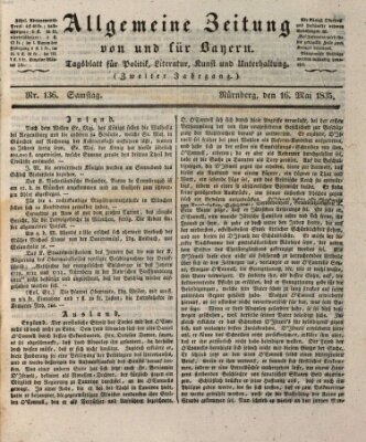 Allgemeine Zeitung von und für Bayern (Fränkischer Kurier) Samstag 16. Mai 1835