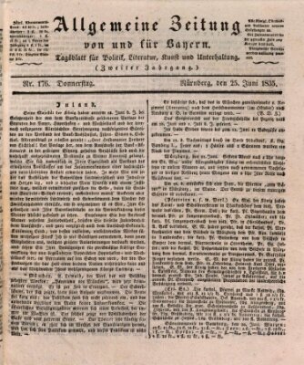 Allgemeine Zeitung von und für Bayern (Fränkischer Kurier) Donnerstag 25. Juni 1835