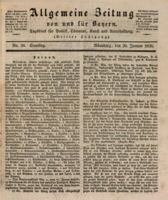 Allgemeine Zeitung von und für Bayern (Fränkischer Kurier) Samstag 30. Januar 1836