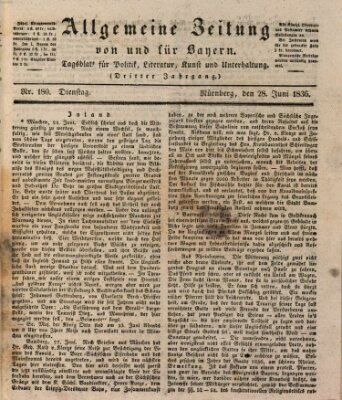 Allgemeine Zeitung von und für Bayern (Fränkischer Kurier) Dienstag 28. Juni 1836