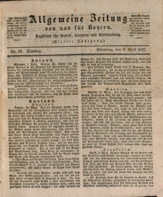 Allgemeine Zeitung von und für Bayern (Fränkischer Kurier) Samstag 8. April 1837