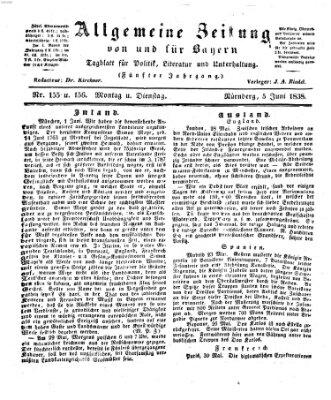 Allgemeine Zeitung von und für Bayern (Fränkischer Kurier) Dienstag 5. Juni 1838