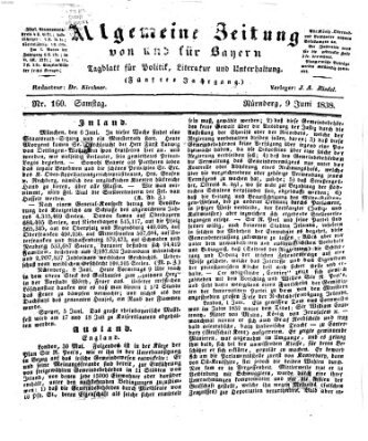 Allgemeine Zeitung von und für Bayern (Fränkischer Kurier) Samstag 9. Juni 1838