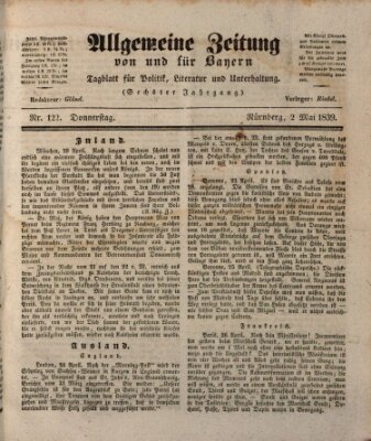 Allgemeine Zeitung von und für Bayern (Fränkischer Kurier) Donnerstag 2. Mai 1839