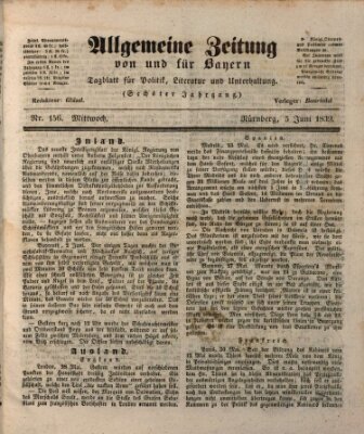 Allgemeine Zeitung von und für Bayern (Fränkischer Kurier) Mittwoch 5. Juni 1839