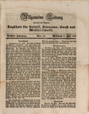 Allgemeine Zeitung von und für Bayern (Fränkischer Kurier) Mittwoch 31. Juli 1839