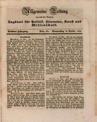 Allgemeine Zeitung von und für Bayern (Fränkischer Kurier) Donnerstag 19. Dezember 1839