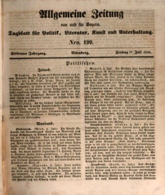 Allgemeine Zeitung von und für Bayern (Fränkischer Kurier) Freitag 17. Juli 1840