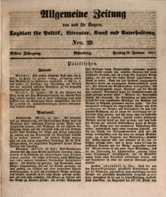 Allgemeine Zeitung von und für Bayern (Fränkischer Kurier) Freitag 29. Januar 1841