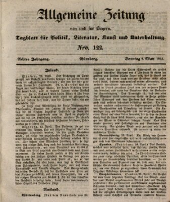 Allgemeine Zeitung von und für Bayern (Fränkischer Kurier) Sonntag 2. Mai 1841