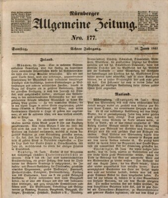 Nürnberger Zeitung (Fränkischer Kurier) Samstag 26. Juni 1841