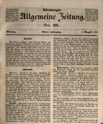 Nürnberger Zeitung (Fränkischer Kurier) Montag 9. August 1841