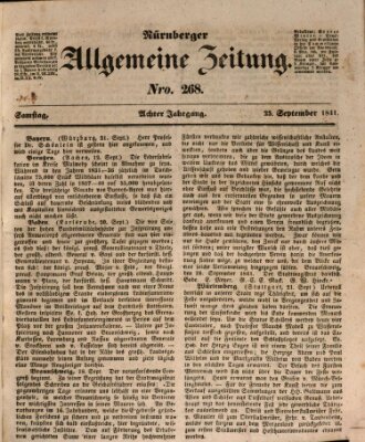Nürnberger Zeitung (Fränkischer Kurier) Samstag 25. September 1841