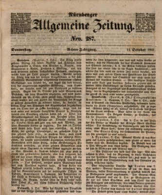 Nürnberger Zeitung (Fränkischer Kurier) Donnerstag 14. Oktober 1841
