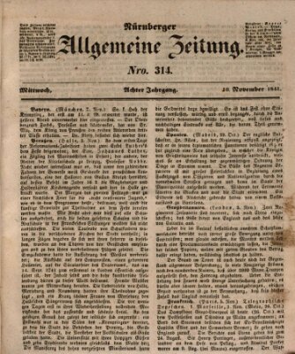 Nürnberger Zeitung (Fränkischer Kurier) Mittwoch 10. November 1841