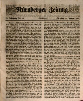 Nürnberger Zeitung (Fränkischer Kurier) Dienstag 11. Januar 1842