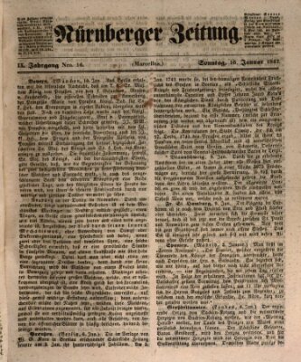 Nürnberger Zeitung (Fränkischer Kurier) Sonntag 16. Januar 1842