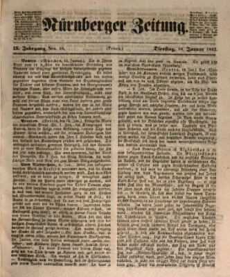Nürnberger Zeitung (Fränkischer Kurier) Dienstag 18. Januar 1842