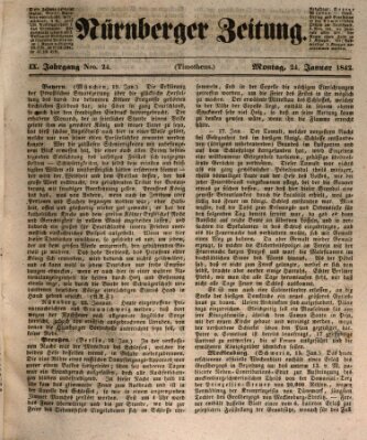 Nürnberger Zeitung (Fränkischer Kurier) Montag 24. Januar 1842