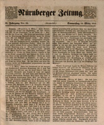 Nürnberger Zeitung (Fränkischer Kurier) Donnerstag 10. März 1842
