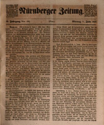 Nürnberger Zeitung (Fränkischer Kurier) Montag 11. Juli 1842