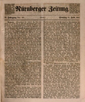 Nürnberger Zeitung (Fränkischer Kurier) Samstag 16. Juli 1842
