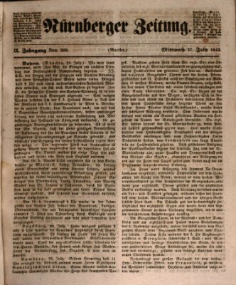 Nürnberger Zeitung (Fränkischer Kurier) Mittwoch 27. Juli 1842