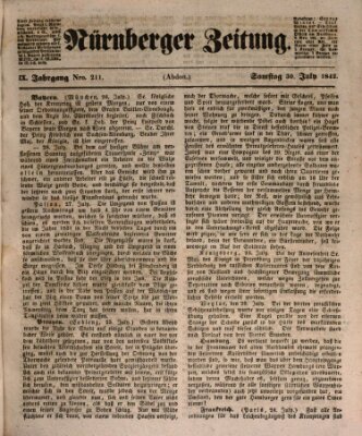 Nürnberger Zeitung (Fränkischer Kurier) Samstag 30. Juli 1842