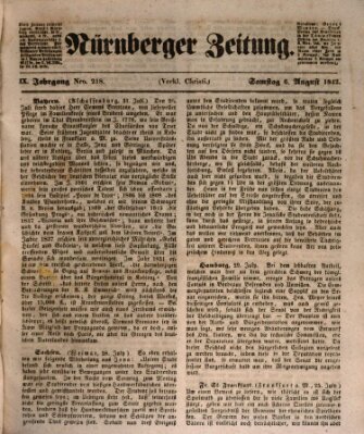 Nürnberger Zeitung (Fränkischer Kurier) Samstag 6. August 1842