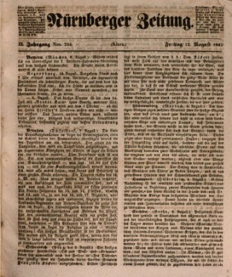 Nürnberger Zeitung (Fränkischer Kurier) Freitag 12. August 1842