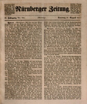 Nürnberger Zeitung (Fränkischer Kurier) Sonntag 21. August 1842