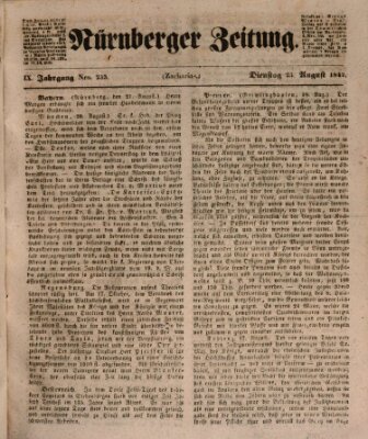 Nürnberger Zeitung (Fränkischer Kurier) Dienstag 23. August 1842