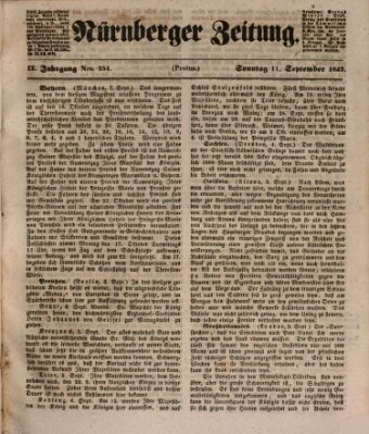 Nürnberger Zeitung (Fränkischer Kurier) Sonntag 11. September 1842