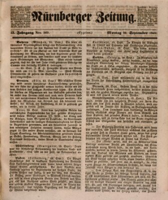 Nürnberger Zeitung (Fränkischer Kurier) Montag 26. September 1842