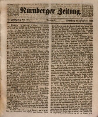 Nürnberger Zeitung (Fränkischer Kurier) Dienstag 11. Oktober 1842