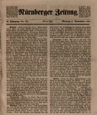Nürnberger Zeitung (Fränkischer Kurier) Montag 21. November 1842