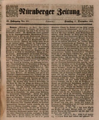 Nürnberger Zeitung (Fränkischer Kurier) Samstag 17. Dezember 1842