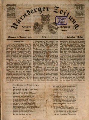 Nürnberger Zeitung (Fränkischer Kurier) Sonntag 1. Januar 1843