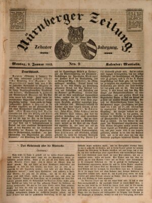 Nürnberger Zeitung (Fränkischer Kurier) Montag 9. Januar 1843