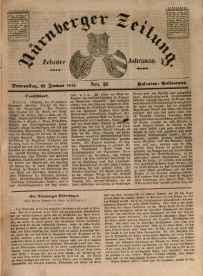 Nürnberger Zeitung (Fränkischer Kurier) Donnerstag 26. Januar 1843