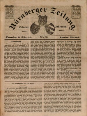 Nürnberger Zeitung (Fränkischer Kurier) Donnerstag 23. März 1843