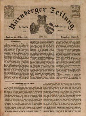 Nürnberger Zeitung (Fränkischer Kurier) Freitag 24. März 1843